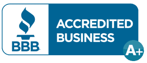 An accredited business bbb logo.